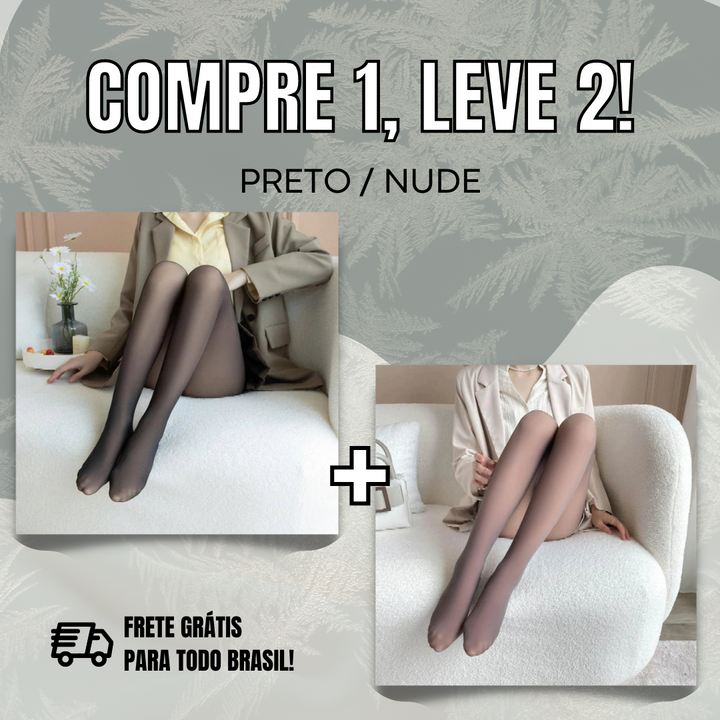 QUEIMA DE ESTOQUE - Meia-calça de Lã Aveludada p/ Frio Intenso - PAGUE 1 e LEVE 2