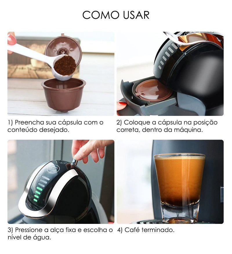 Cápsulas de Café Dolce Gusto Reutilizáveis – kit com 3 peças