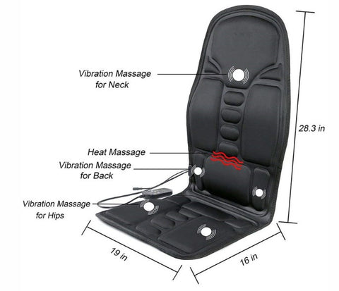 Assento Massageador Vibratório com Aquecimento p/ carro, casa e escritório