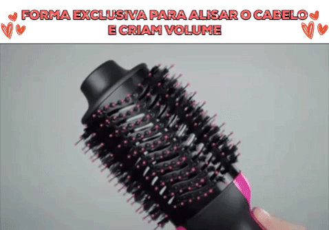 Escova para alisar cabelo 3 EM 1 – Seca, Modela e Alisa em instantes!